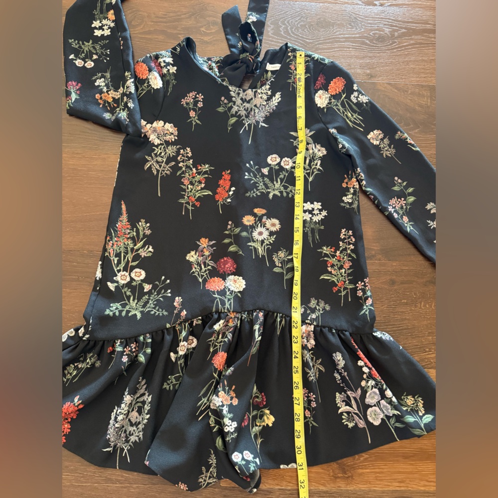 Zara Flowy Black Romper with Floral Design, Sz:S - Picture 6 of 9